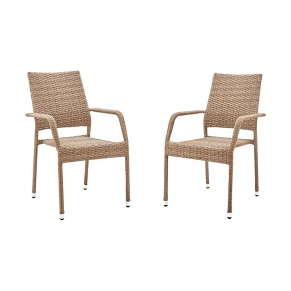 Designed To Furnish Genoa Patio Dining Armchair, Nature Tan Weave - 2 Piece - DE3063216