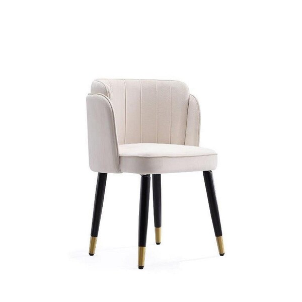 Designed To Furnish Zephyr Velvet Dining Chair in Cream, 30.7 x 21.65 x 21.26 in. - DE3585640