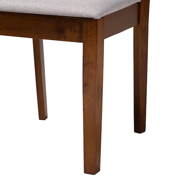 Baxton Studio Olympia Modern Grey Fabric and Walnut Brown Finished Wood 2-Piece Dining Chair Set, PR - 231-2PC-13182-ZORO