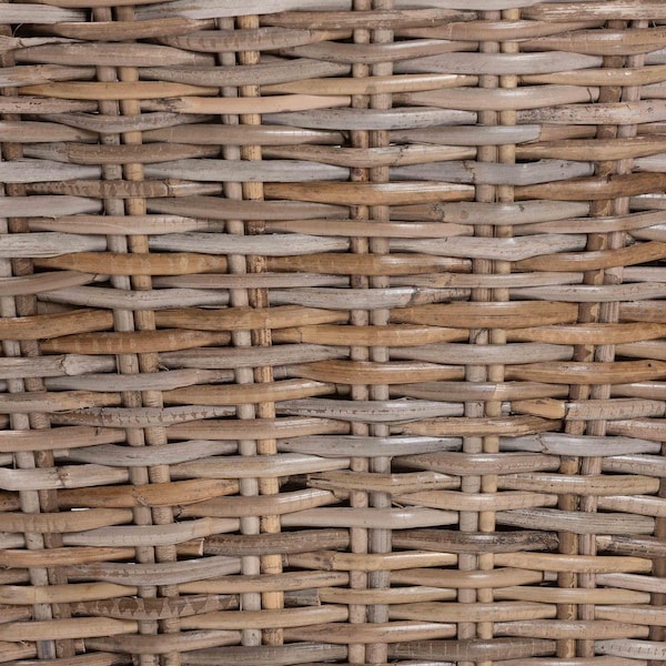 Bali & Pari Niesha Bohemian Grey Natural Kubu Rattan and Mahogany Wood Dining Chair - 245-13720-ZORO