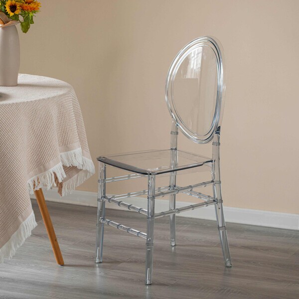 Fabulaxe Modern Acrylic Crystal Ice Chair, Florence Dining Chair, Stackable Transparent Seating - QI004660.CL