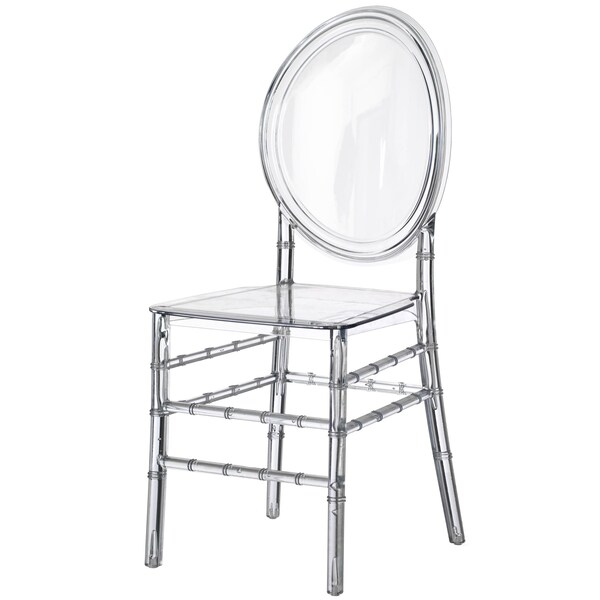 Fabulaxe Modern Acrylic Crystal Ice Chair, Florence Dining Chair, Stackable Transparent Seating - QI004660.CL