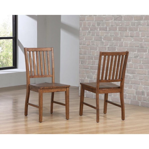 Fine-Line Simply Brook Slat Back Dining Chair - Amish Brown Set of 2 - FI3211454