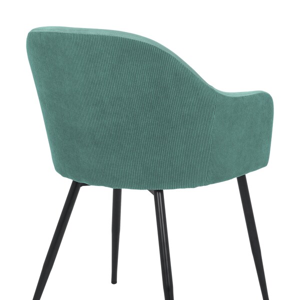 Armen Living Pixie Two Tone Teal Fabric Dining Room Chair with Black Metal Legs - LCPXCHTL