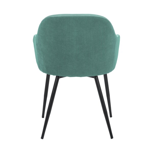 Armen Living Pixie Two Tone Teal Fabric Dining Room Chair with Black Metal Legs - LCPXCHTL