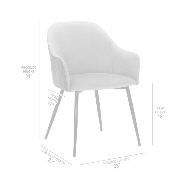 Armen Living Pixie Two Tone Teal Fabric Dining Room Chair with Black Metal Legs - LCPXCHTL