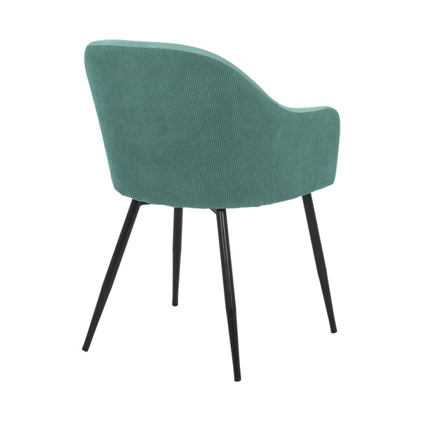 Armen Living Pixie Two Tone Teal Fabric Dining Room Chair with Black Metal Legs - LCPXCHTL