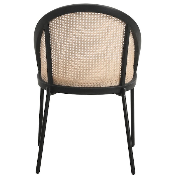 Leisuremod Urbane Collection Modern Dining Chair With Wicker back in Cream - UC21WCR