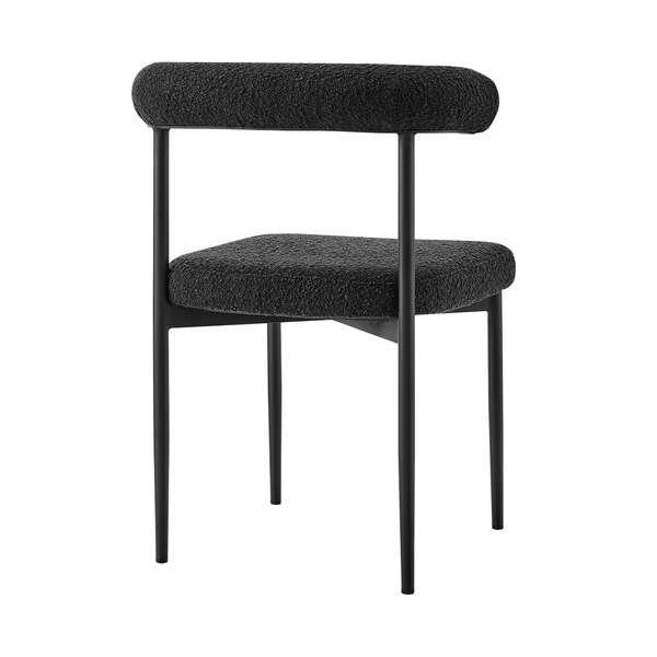 Armen Living Shannon Dining Chair with Matte Black Iron and Black Fabric - Set of 2 - LCSNSIBLK