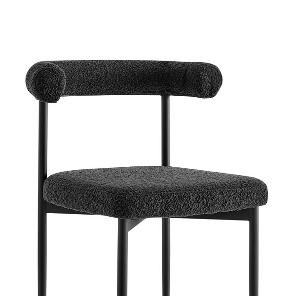 Armen Living Shannon Dining Chair with Matte Black Iron and Black Fabric - Set of 2 - LCSNSIBLK