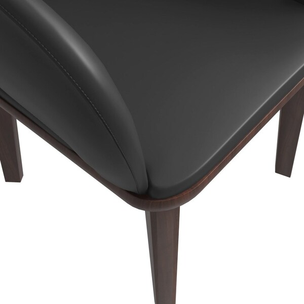 Leisuremod Vivara Collection Modern Dining Chair in Dark Grey, 2PK - VC23DGR2