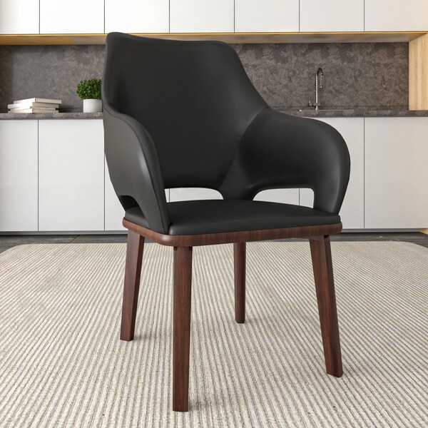 Leisuremod Vivara Collection Modern Dining Chair in Dark Grey, 2PK - VC23DGR2