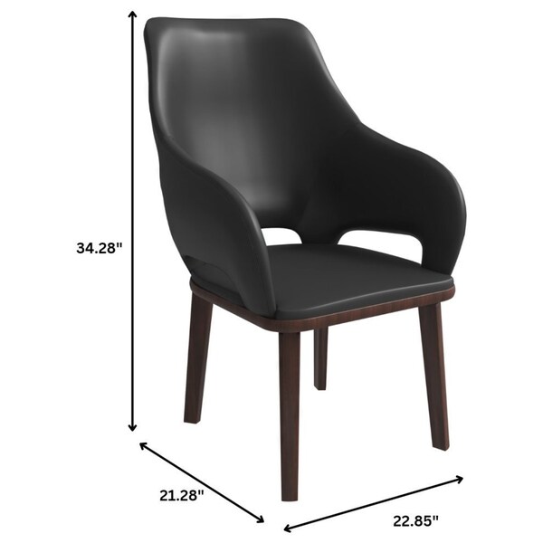 Leisuremod Vivara Collection Modern Dining Chair in Dark Grey, 2PK - VC23DGR2