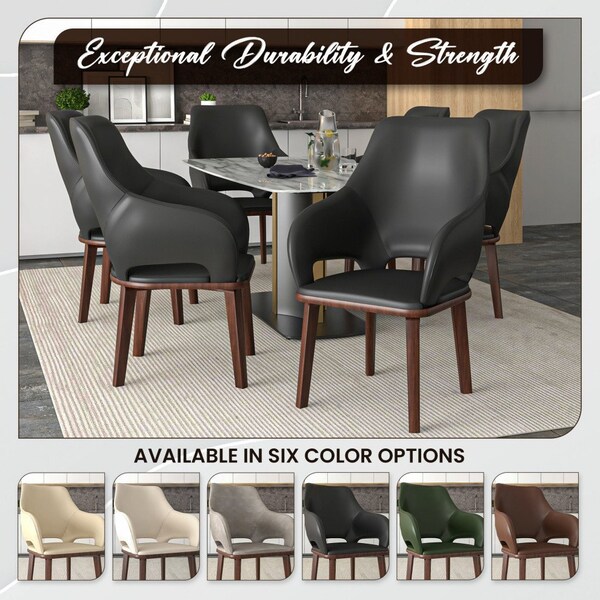 Leisuremod Vivara Collection Modern Dining Chair in Dark Grey, 2PK - VC23DGR2