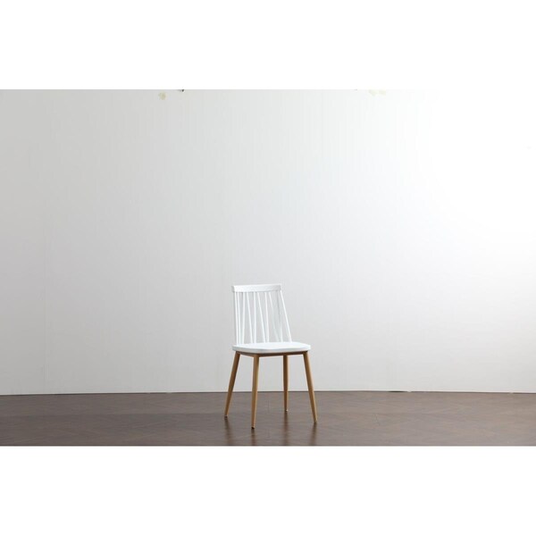 Chesterfield Leather RPP-Windsor-WH Minimalist Modern Windsor Dining Chair - White, 2PK - CH2545790