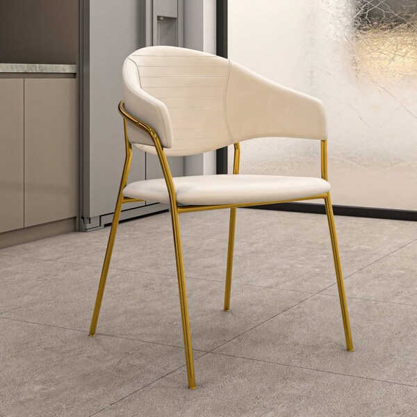 Leisuremod Bella Collection Modern Dining Chair in Off White, 2PK - BC21OW2