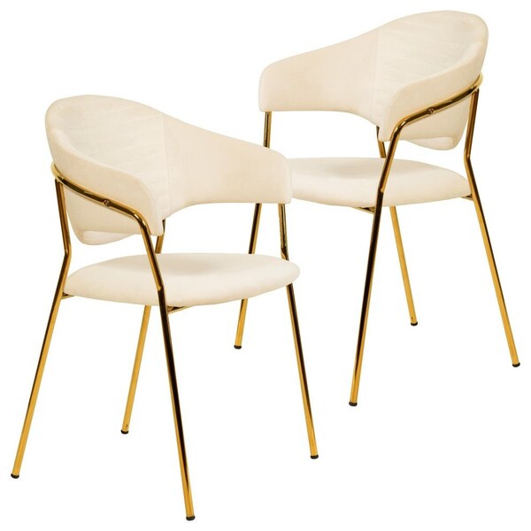 Leisuremod Bella Collection Modern Dining Chair in Off White, 2PK - BC21OW2