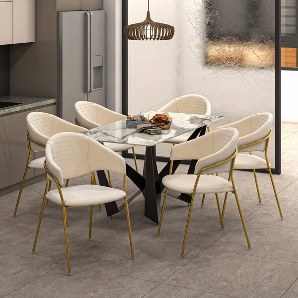 Leisuremod Bella Collection Modern Dining Chair in Off White, 2PK - BC21OW2
