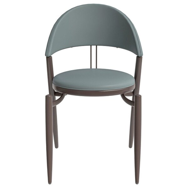 Leisuremod Venice Collection Modern Dining Chair In Black in Grey, 2PK - VC49LGR2