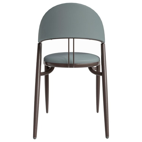 Leisuremod Venice Collection Modern Dining Chair In Black in Grey, 2PK - VC49LGR2