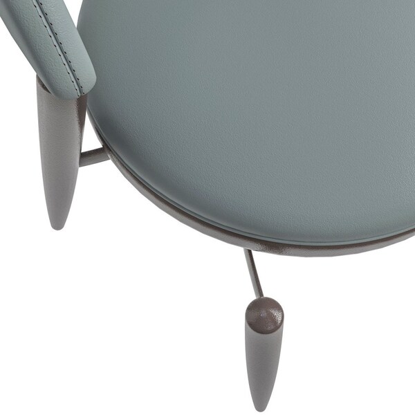 Leisuremod Venice Collection Modern Dining Chair In Black in Grey, 2PK - VC49LGR2
