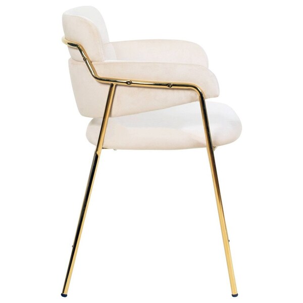 Leisuremod Axis Collection Modern Gold Dining Chair in Beige - ACG22BG
