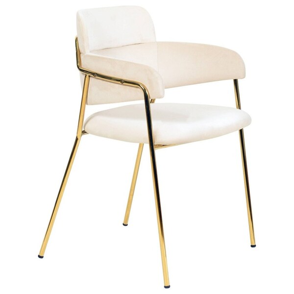Leisuremod Axis Collection Modern Gold Dining Chair in Beige - ACG22BG