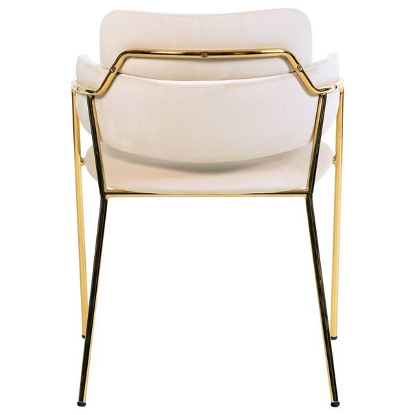 Leisuremod Axis Collection Modern Gold Dining Chair in Beige - ACG22BG
