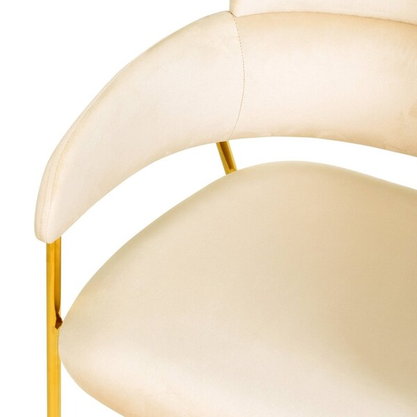 Leisuremod Axis Collection Modern Gold Dining Chair in Beige - ACG22BG