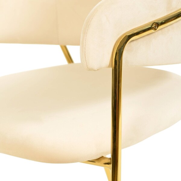 Leisuremod Axis Collection Modern Gold Dining Chair in Beige - ACG22BG