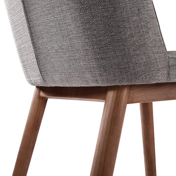 Armen Living Wade Mid-Century Dining Chair in Walnut Finish and Gray Fabric - Set of 2 - LCWDSIGR