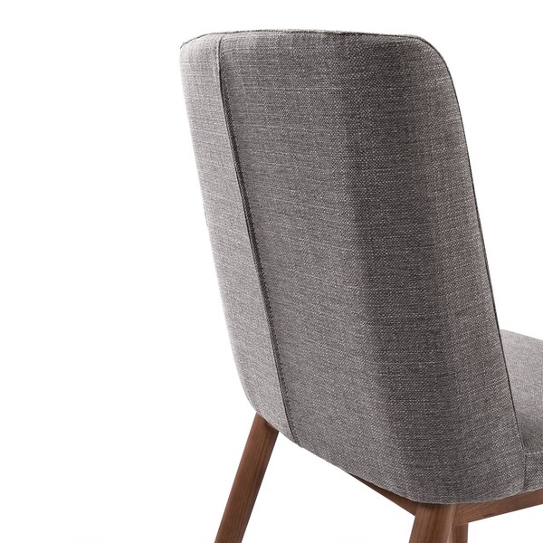 Armen Living Wade Mid-Century Dining Chair in Walnut Finish and Gray Fabric - Set of 2 - LCWDSIGR