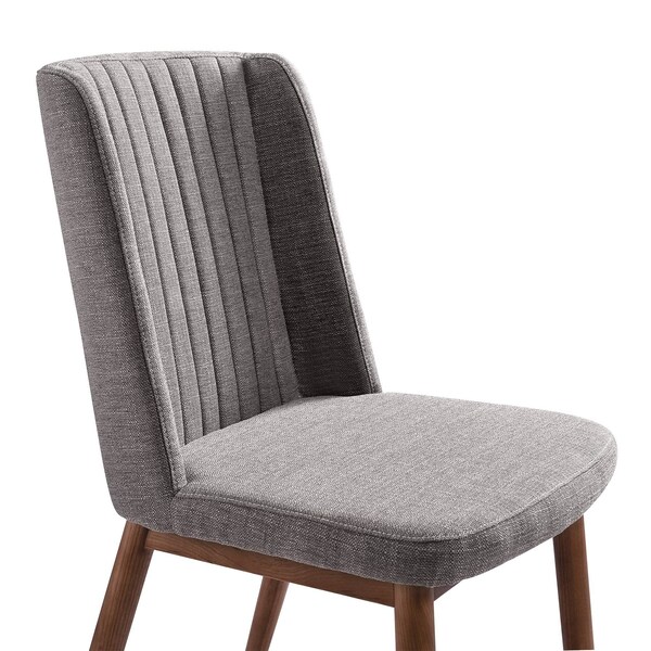Armen Living Wade Mid-Century Dining Chair in Walnut Finish and Gray Fabric - Set of 2 - LCWDSIGR