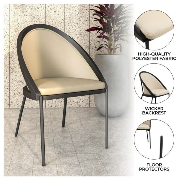 Leisuremod Urbane Collection Modern Dining Chair in Toupe - UC21TP