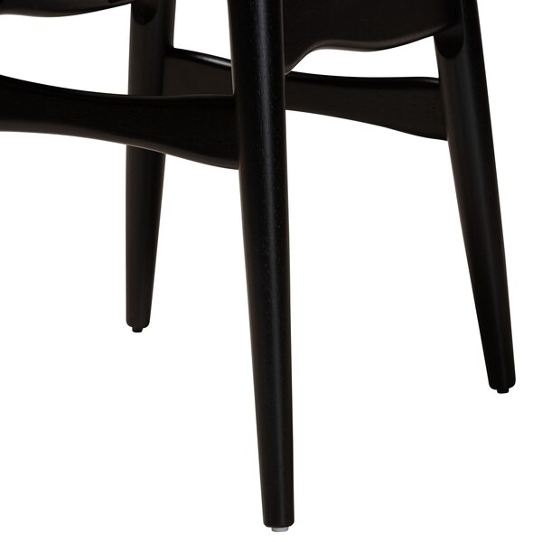 Baxton Studio Tarana Mid-Century Modern Cream Fabric and Black Finished Wood 2-Piece Dining Chair Set, PR - 234-2PC-13297-ZORO