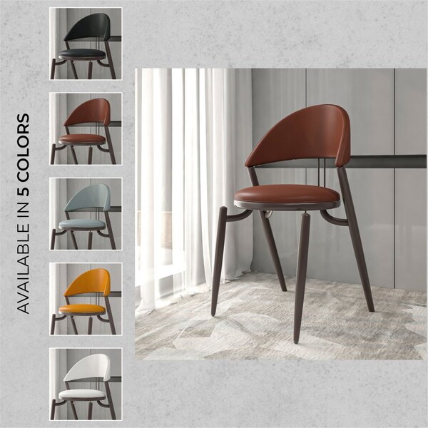 Leisuremod Venice Collection Modern Dining Chair In Dark Brown - VC49DBR