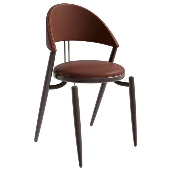 Leisuremod Venice Collection Modern Dining Chair In Dark Brown - VC49DBR