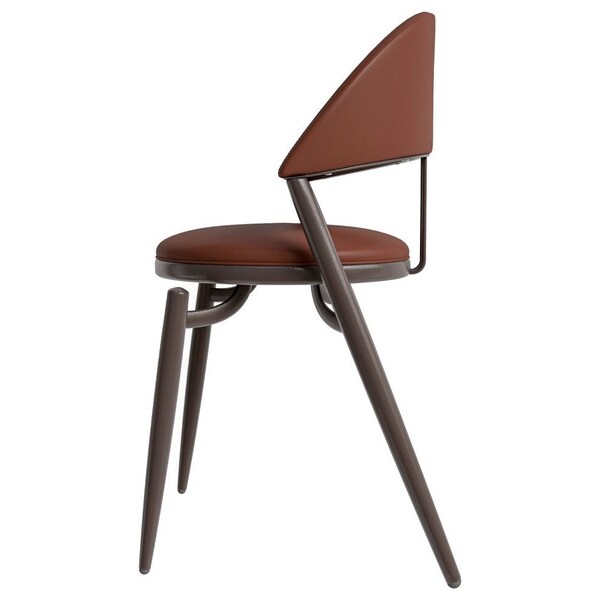 Leisuremod Venice Collection Modern Dining Chair In Dark Brown - VC49DBR