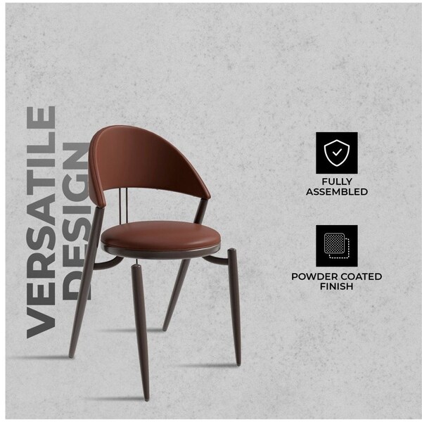 Leisuremod Venice Collection Modern Dining Chair In Dark Brown - VC49DBR