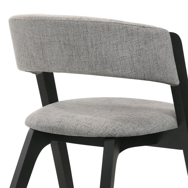 Armen Living Rowan Gray Upholstered Dining Chairs in Black Finish - Set of 2 - LCRWSIGRBL