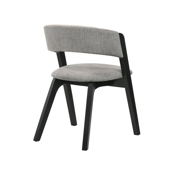 Armen Living Rowan Gray Upholstered Dining Chairs in Black Finish - Set of 2 - LCRWSIGRBL