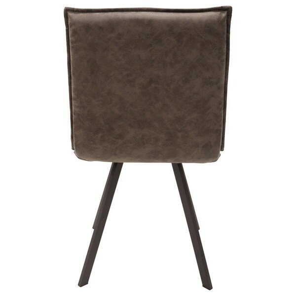Leisuremod Wesley Modern Leather Dining Chair With Metal Legs, Grey, 2PK - WC18GR2