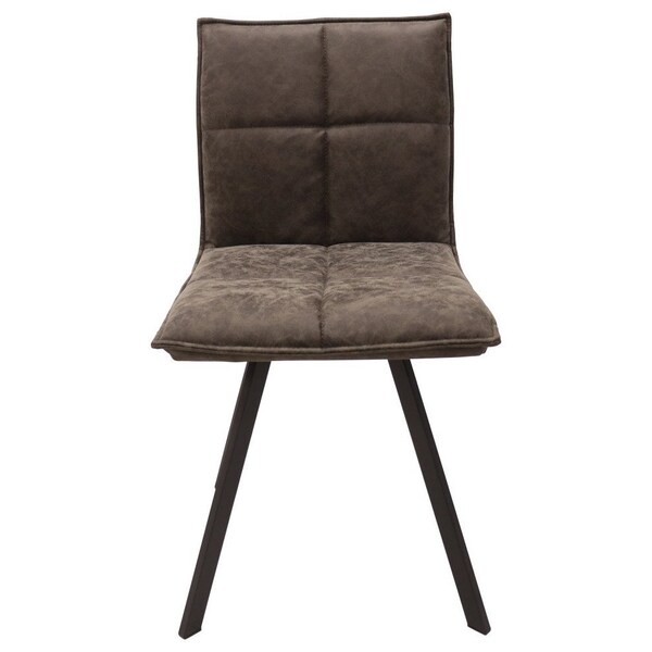 Leisuremod Wesley Modern Leather Dining Chair With Metal Legs, Grey, 2PK - WC18GR2