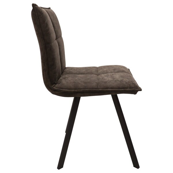 Leisuremod Wesley Modern Leather Dining Chair With Metal Legs, Grey, 2PK - WC18GR2