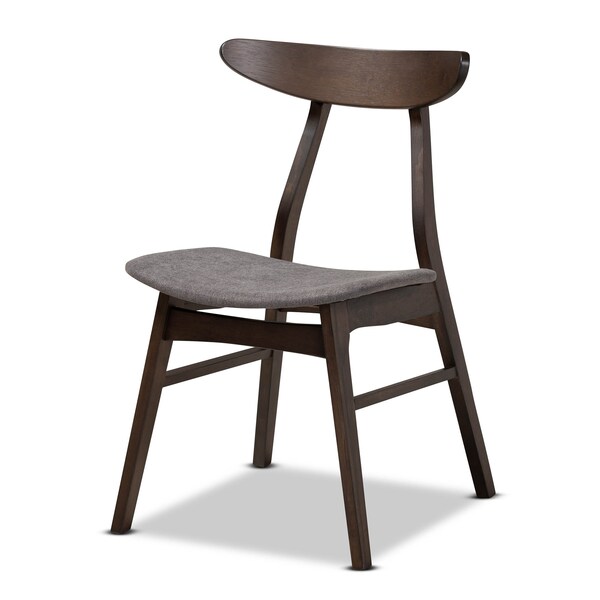 Baxton Studio Britte Dark Grey Upholstered Dark Oak Wood 4-Piece Dining Chair Set - 161-10467