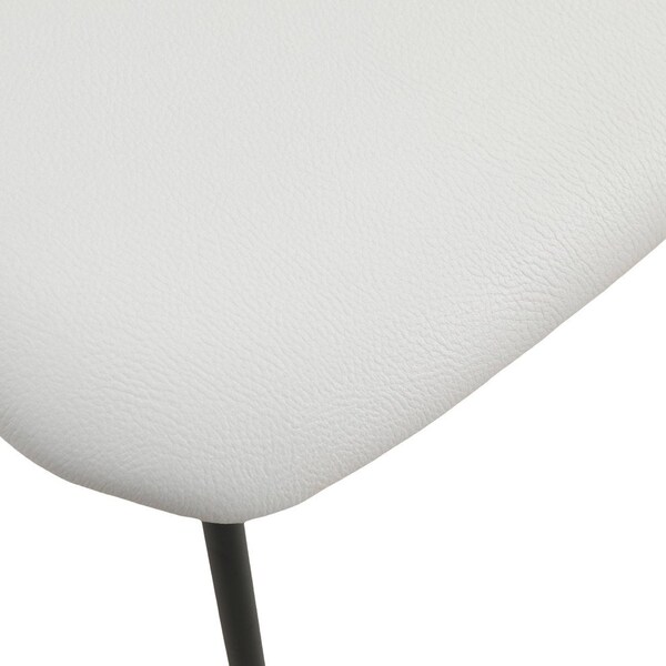 Leisuremod Lyra Collection Modern Chair in Black back and White Seat, 4PK - LCBL-41OW4