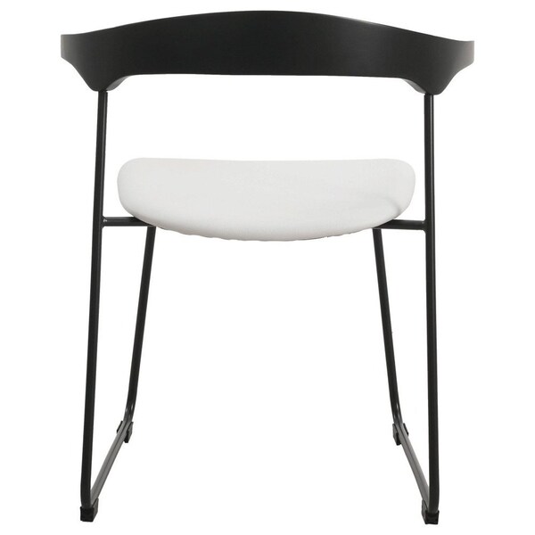 Leisuremod Lyra Collection Modern Chair in Black back and White Seat, 4PK - LCBL-41OW4