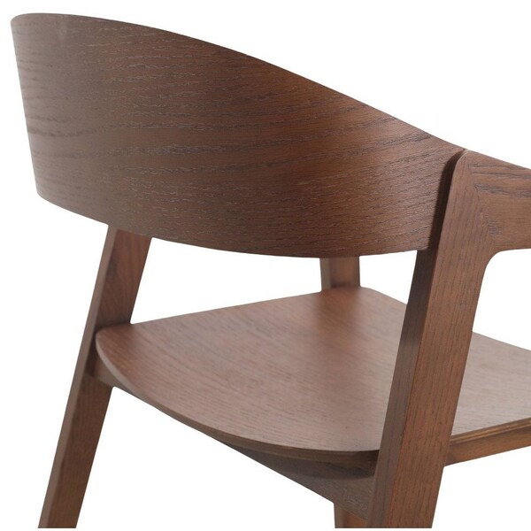 Leisuremod Rivo Collection Elegant Dining Chair in Dark Walnut Color Wood, 2PK - RC20DRW2