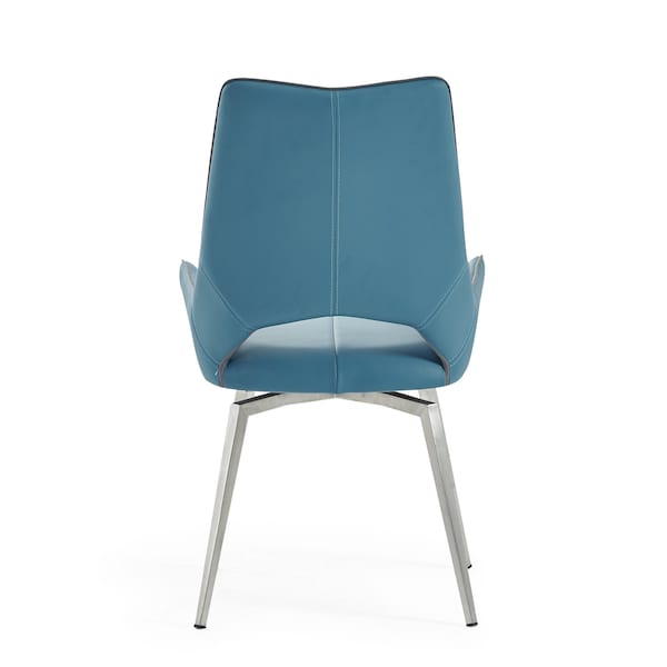 Global Furniture Usa Contemporary PU D4878 2 Turquiose Dining Chair - 3197
