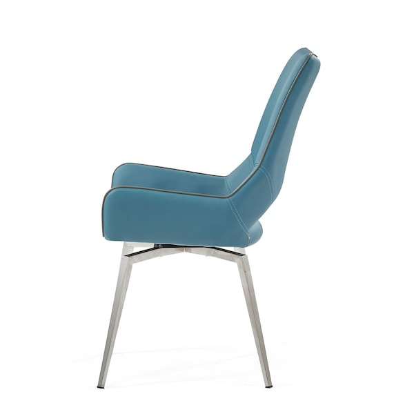Global Furniture Usa Contemporary PU D4878 2 Turquiose Dining Chair - 3197